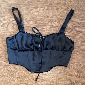 Garage Black Corset Crop Top